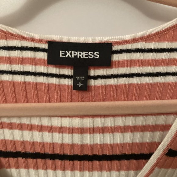 Express V-Neck Stripe Sweater - Picture 3 of 3